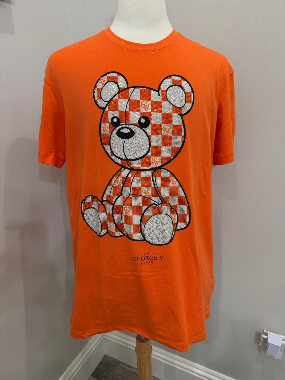 George V Paris Orange Bear Graphic Short Sleeve Tee